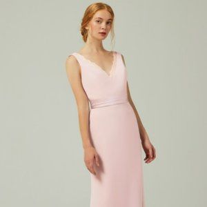 Sheath-Column Floor Length Chiffon Bridesmaid Dress